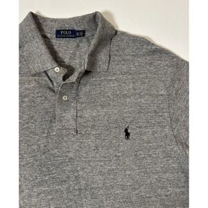 Polo Ralph Lauren Mens Gray Polo Shirt XLT Short Sleeve Classic Fit Blue Pony